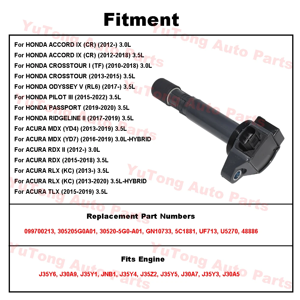 Ignition Coils For HONDA ACCORD IX 3.0L 3.5L 2012-2018/PILOT III 2015/RIDGELINE ODYSSEY 2017/ACURA MDX RDX RLX Parts 305205G0A01