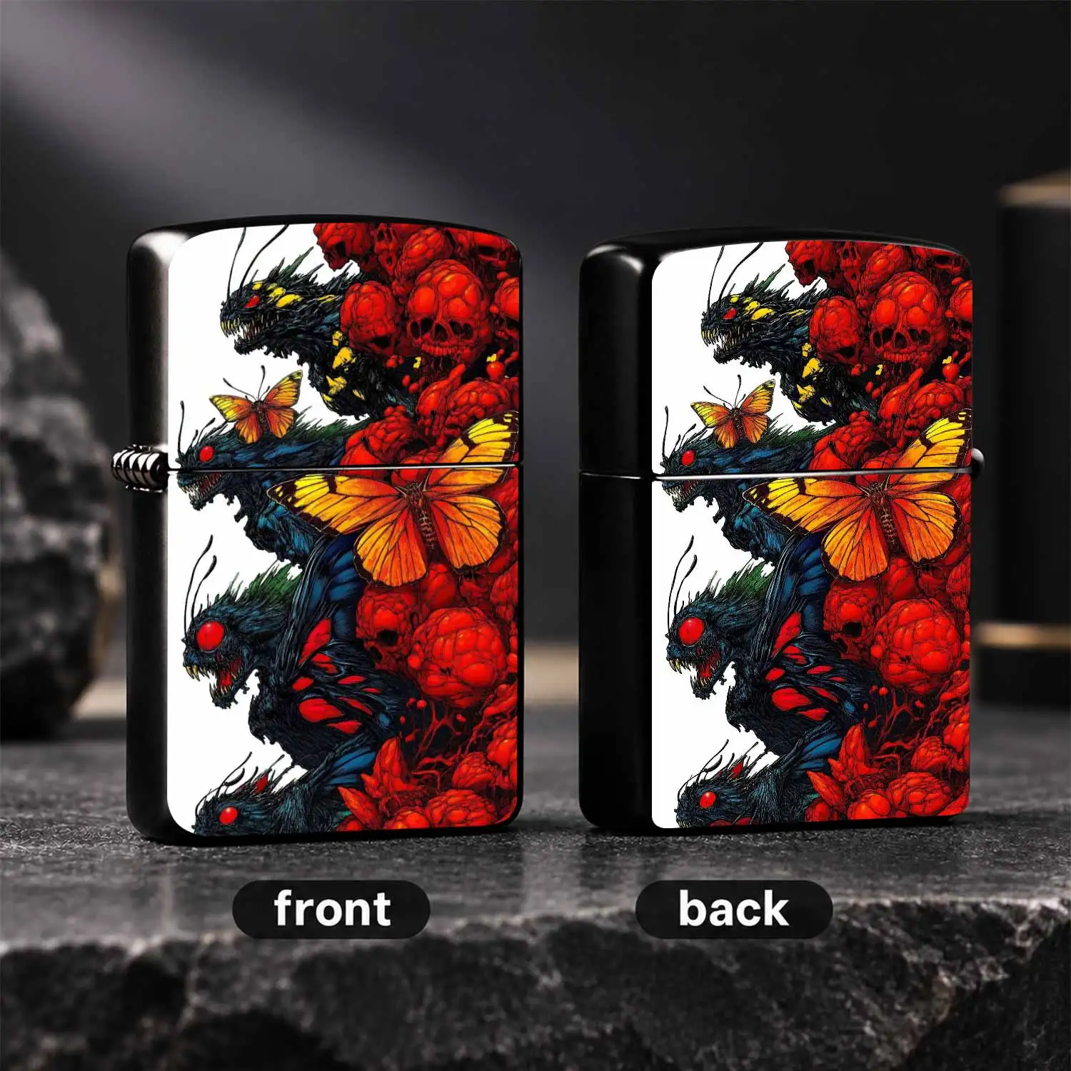 Fantasy Dark Pattern Igniter, Creative Weird Alien Totem Art Design, Multi-Scene Practical Accessory For Daily Trip Outdoor Camping, Unique Stylish Portable Decorative Item, Exquisite Gift For Gifting Scenarios A Humorous And Interesting Li