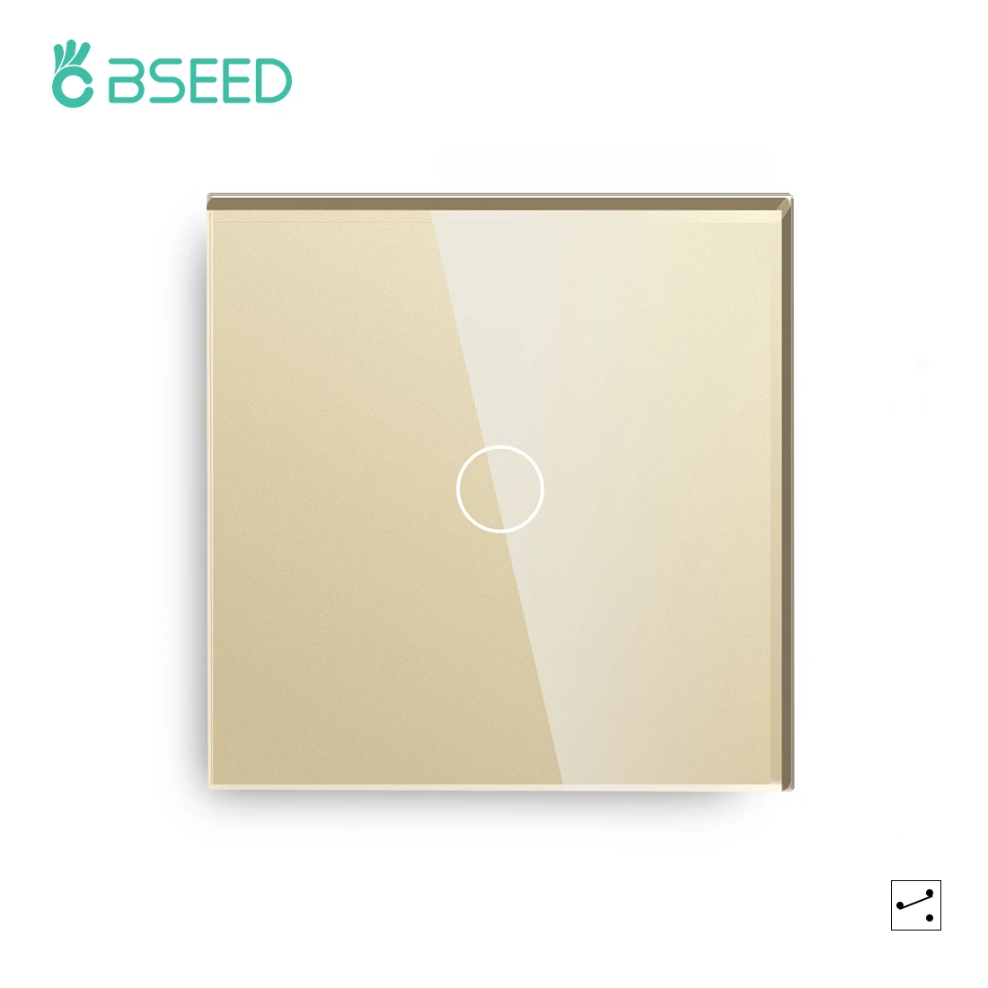 Bseed EU-Standard 1/2-Gang 2/3-Wege Touch-Lichtschalter Schwarz Weiß mit Kristallglas-Panel Wandschalter für Treppenbeleuchtung