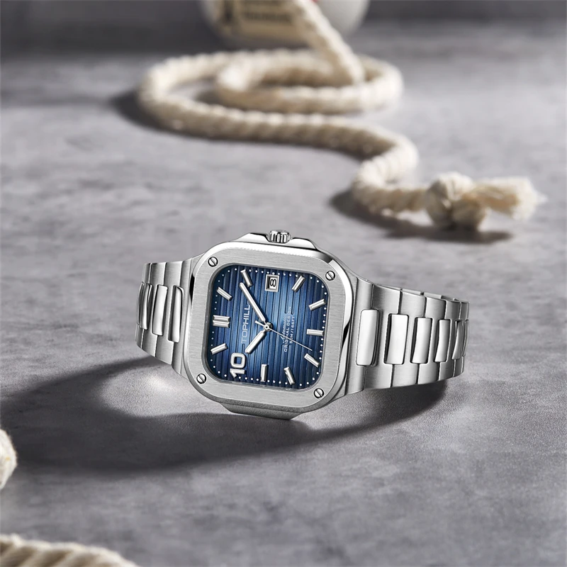 TOPHILL 39mm Square Automatic Watch Mechanical Ultra-Thin Case
