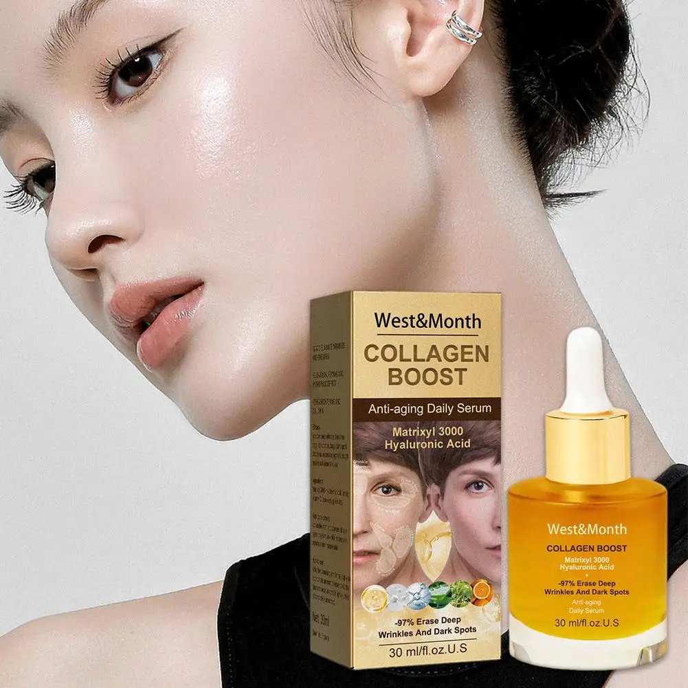 Effective Collagen Face Serum Moisturing Tightening Hydrating Smoothing Nourishing Brightening Facial Skin Care Product 30ml