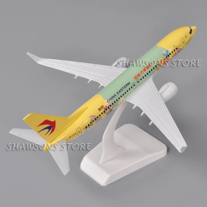 1:200 Diecast Metal Model Plane Toy Boeing 737 Cartoon Version China Eastern Airliner Miniature Replica Collectible