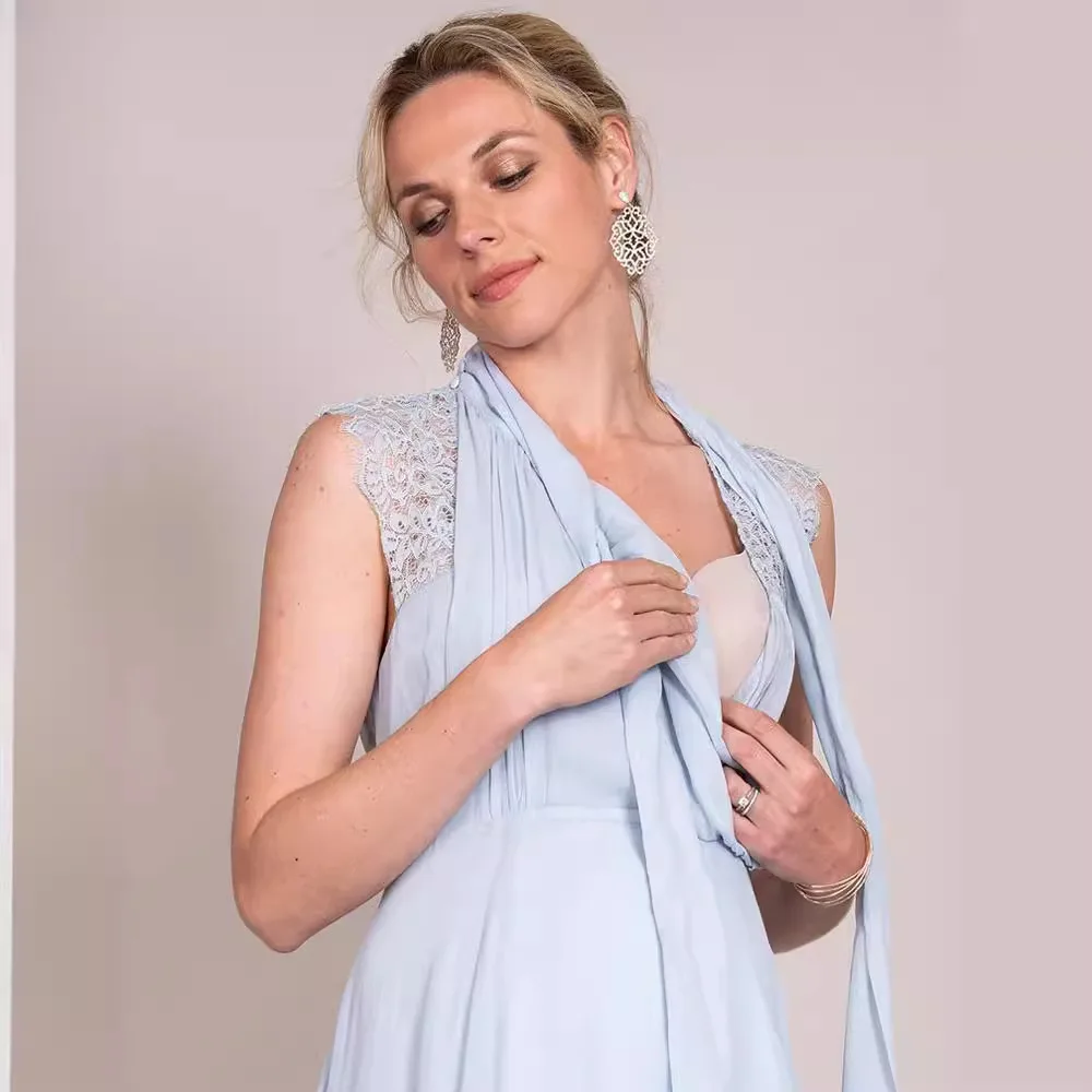 Maternity Dress and Nursing Neckline Tie Dresses for Women