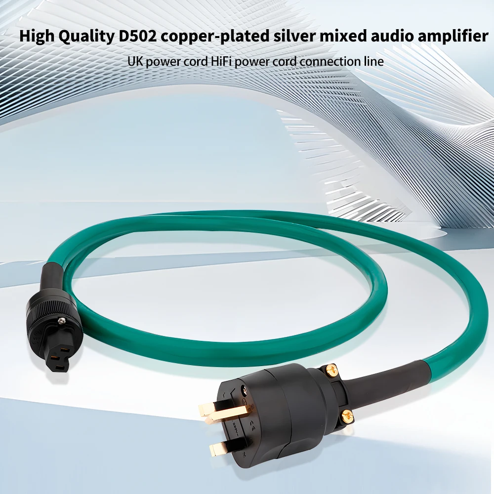 D502 High-end P079/078/004 Hifi 5N OFC Mix Silver Plated OFC Audio AC Power Cable with Gold Plated Schuko EU/US/UK Power Plug