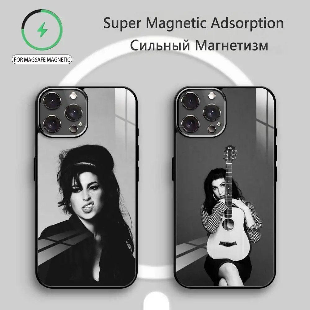

Singer A-Amy W-Winehouse Phone Case For iPhone17,16,15,14,13,12,11 Plus,Pro Max Magnetic For Magsafe Wireless Charging