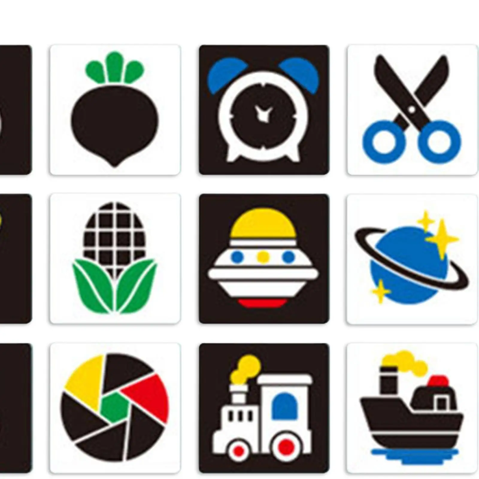 Cartes de contraste pour bébé Flashcard à contraste élevé, cartes de simulation visuelles de tri des couleurs portables pour la Concentration préscolaire