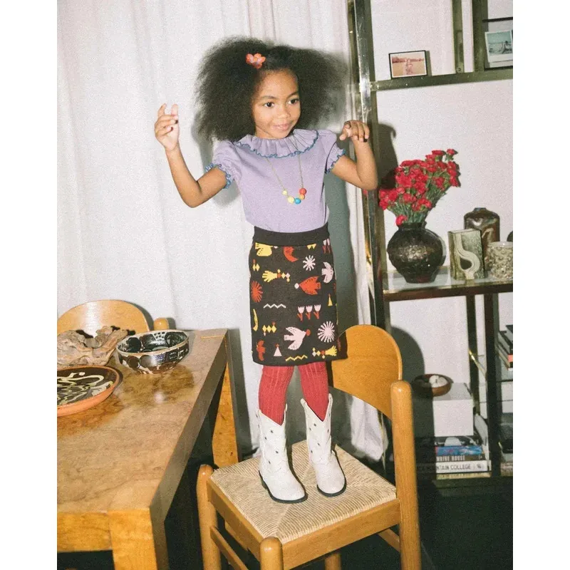 Qq98Camisetas florales para niños, blusa a la moda para niños, camisetas Misha puff, conjunto de traje para bebé y niña, ropa superior para niño 2024