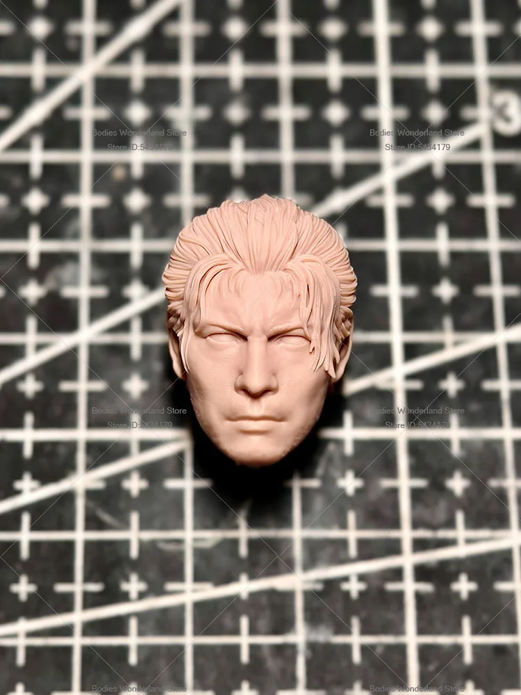 Unpainted DIY 1/12 Scale Male Soldier Toshirô Mifune White Model Head Ghosts Samurai Head Sculpt For 6'' Action Figure Doll