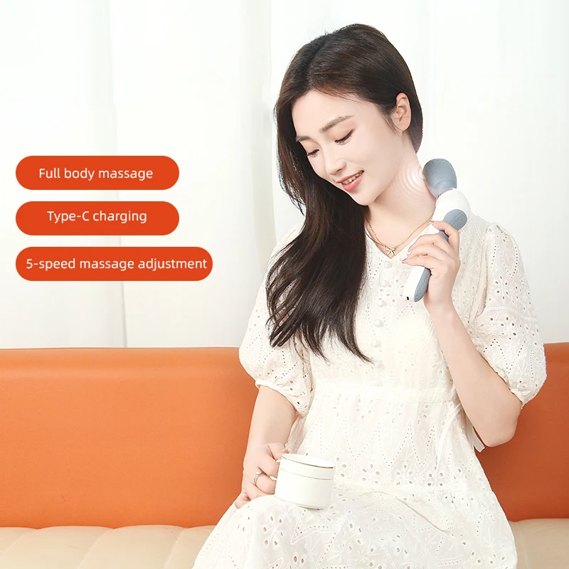 جهاز مساج كهربائي محمول بمقبض طويل - تدليك عميق متعدد السرعات، مناسب للمنزل والمكتب والخارج #4