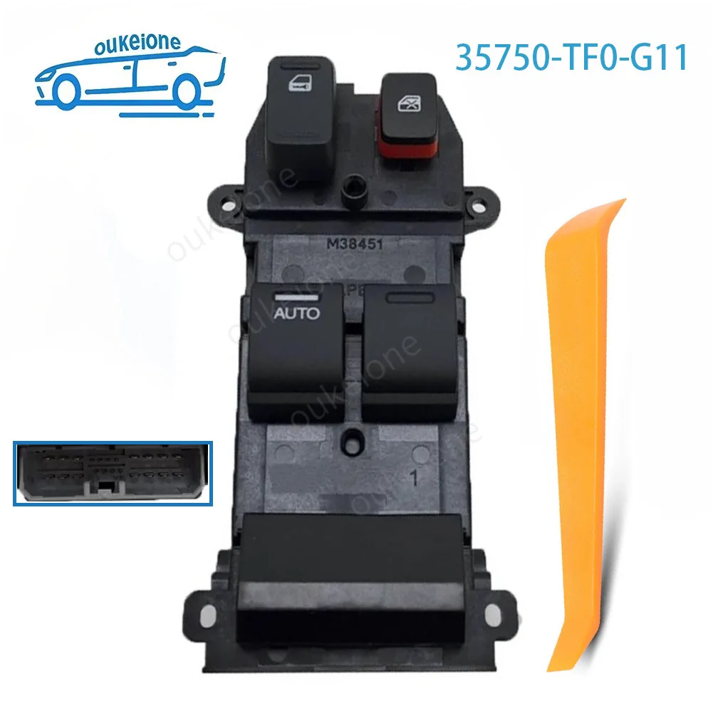 

Для Honda Jazz 2009, 2010, 2012, 2013-2015: Передний левый электрический переключатель стеклоподъемника, кнопка управления 35750-TF0-G11