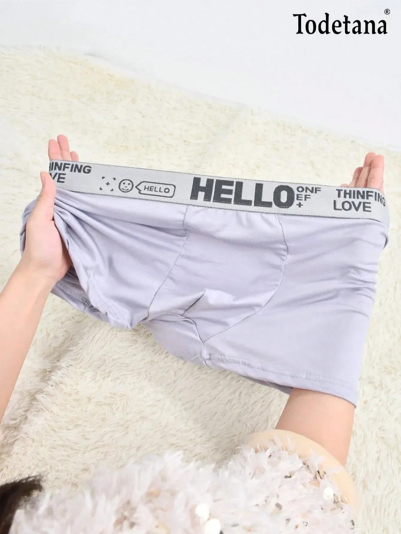 

Mens Boxer Briefs With Hello Print Lightweight Comfortable Underwear For Daily Wear