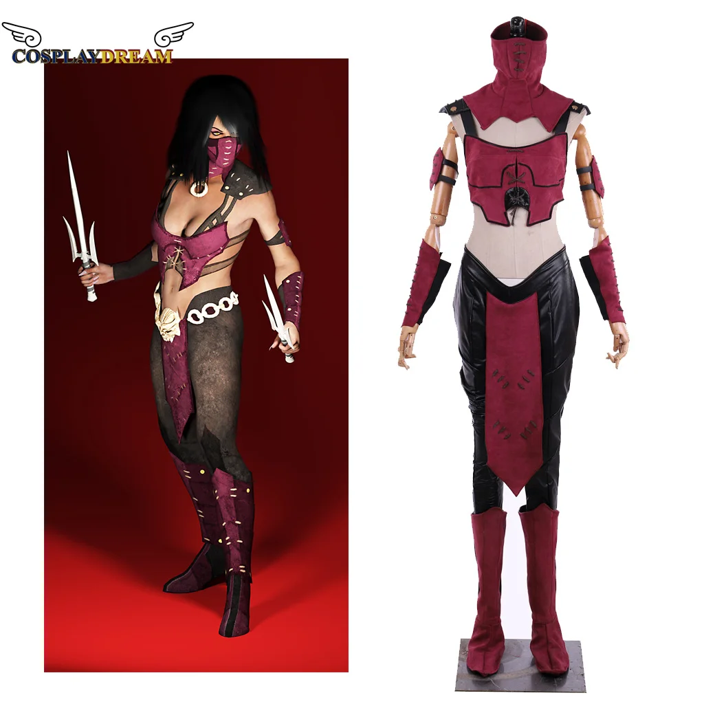 

rip girl Mileena Cosplay Game Mortal Kombat 10-Mileena Costume Sexy Combat Suit with Mask Women Halloween Carnival Cosplay