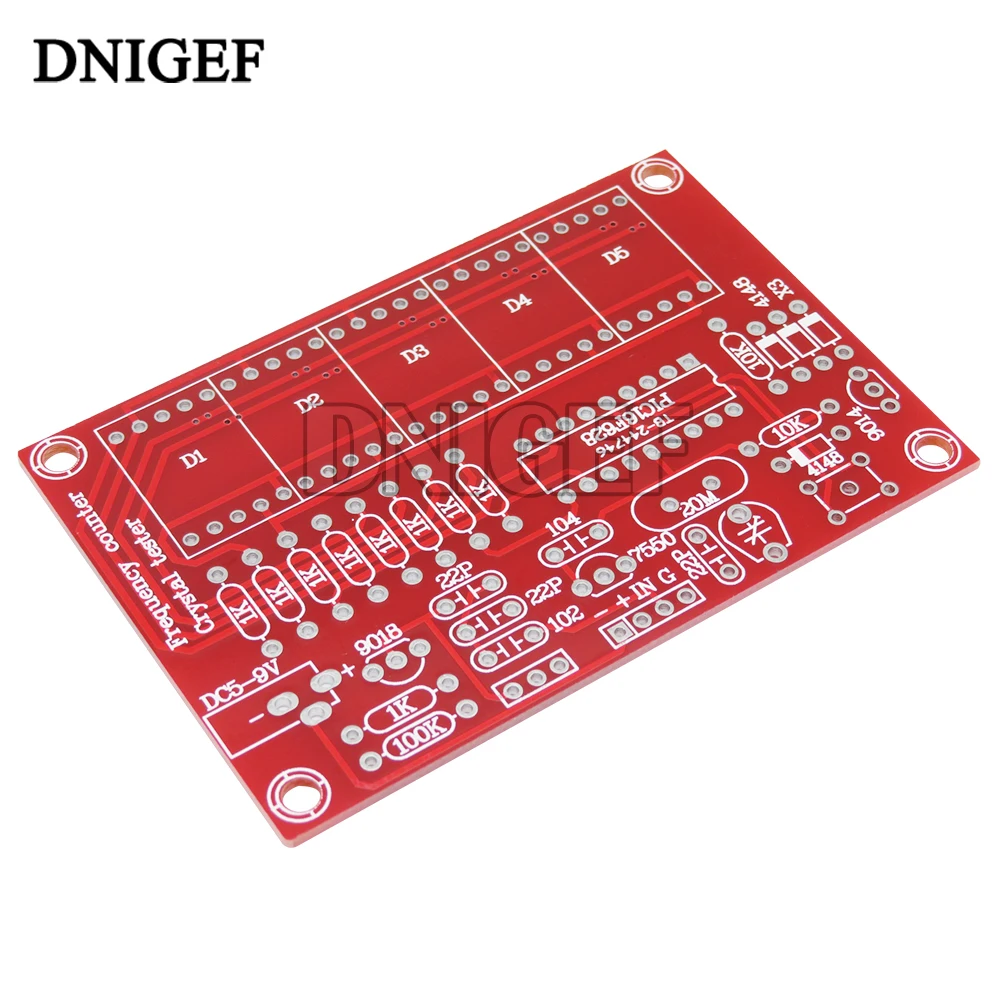 DNIGEF 1HZ-50MHZ DIY Kits Crystal Oscillator Frequency Counter Meter Digital LED tester meter