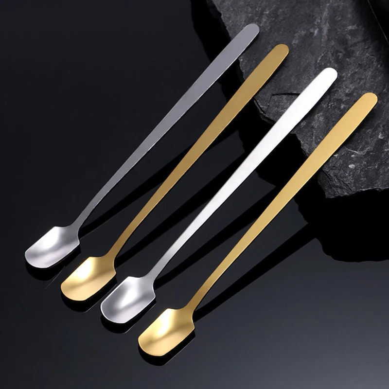 1Pcs Stainless Steel Spoon Long Handle Soup Spoons For Ice Cream Dessert Stirring Spoon Home Kitchen Tableware Cooking Utensils