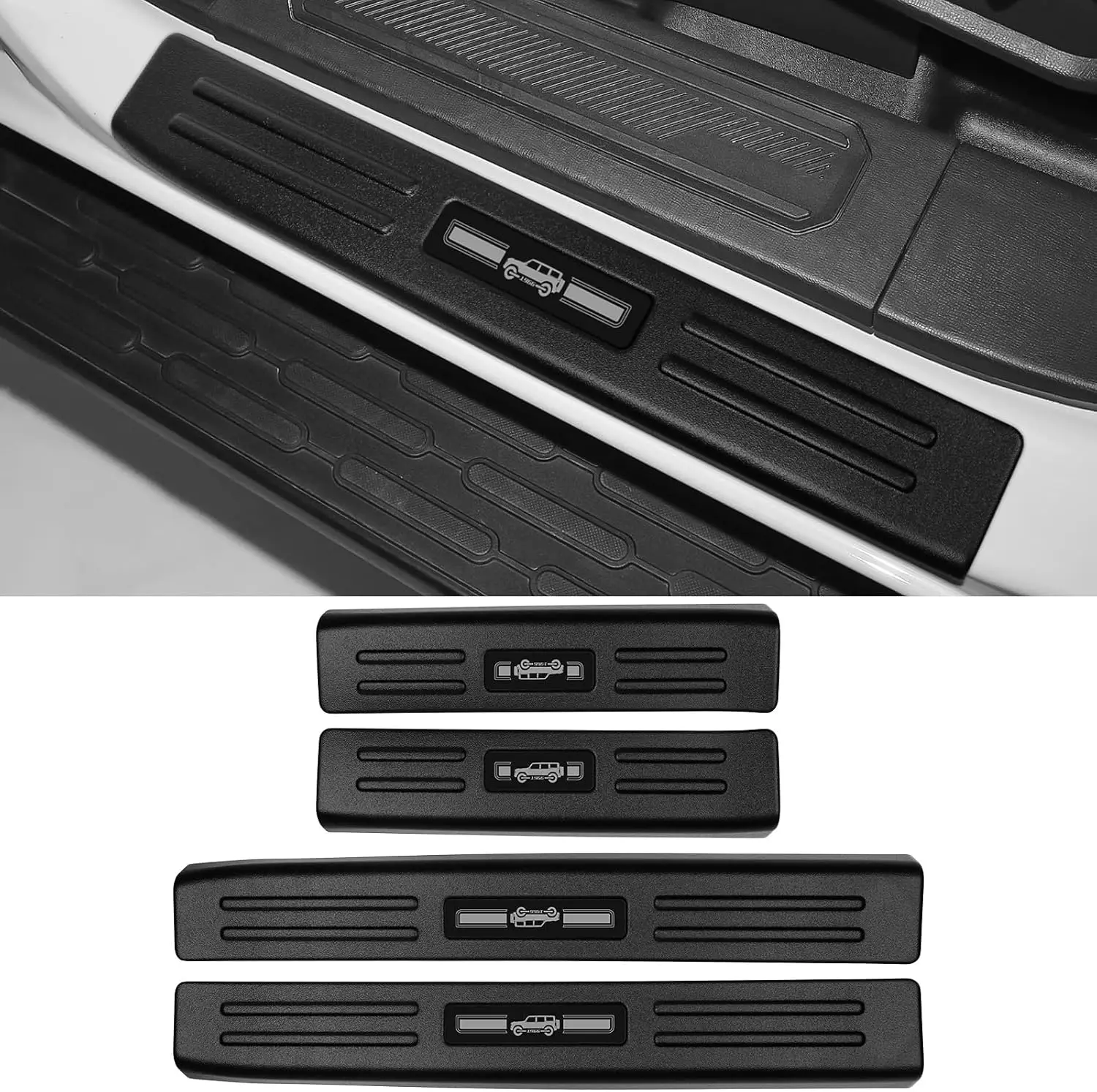 

Door Sill Guards Compatible with Ford Bronco 2021-2025 Accessories ABS Material Door Sill Protector Plate Decoration Front