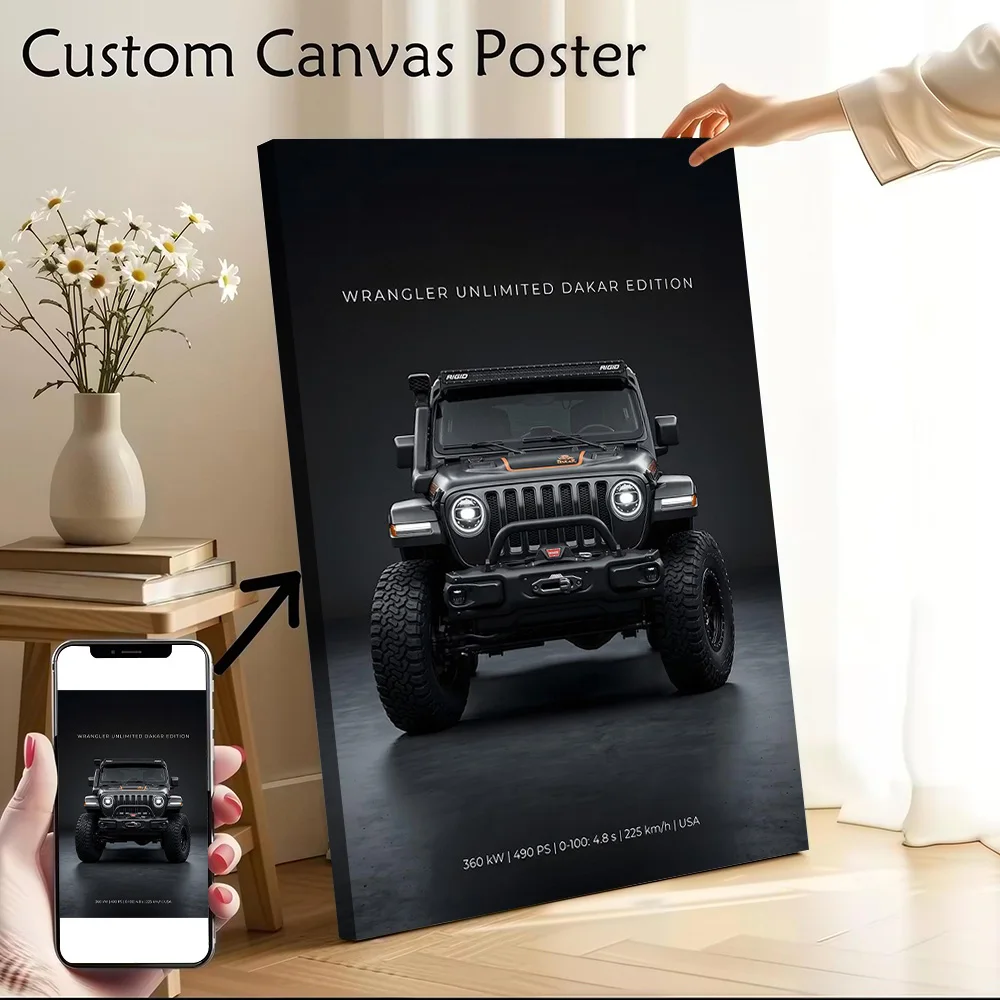 Sports Car Wrangler Dakar Edition Poster Canvas Wall Art Personalized Print Modern Painting Perfect Gift for Home Decor Bedroom