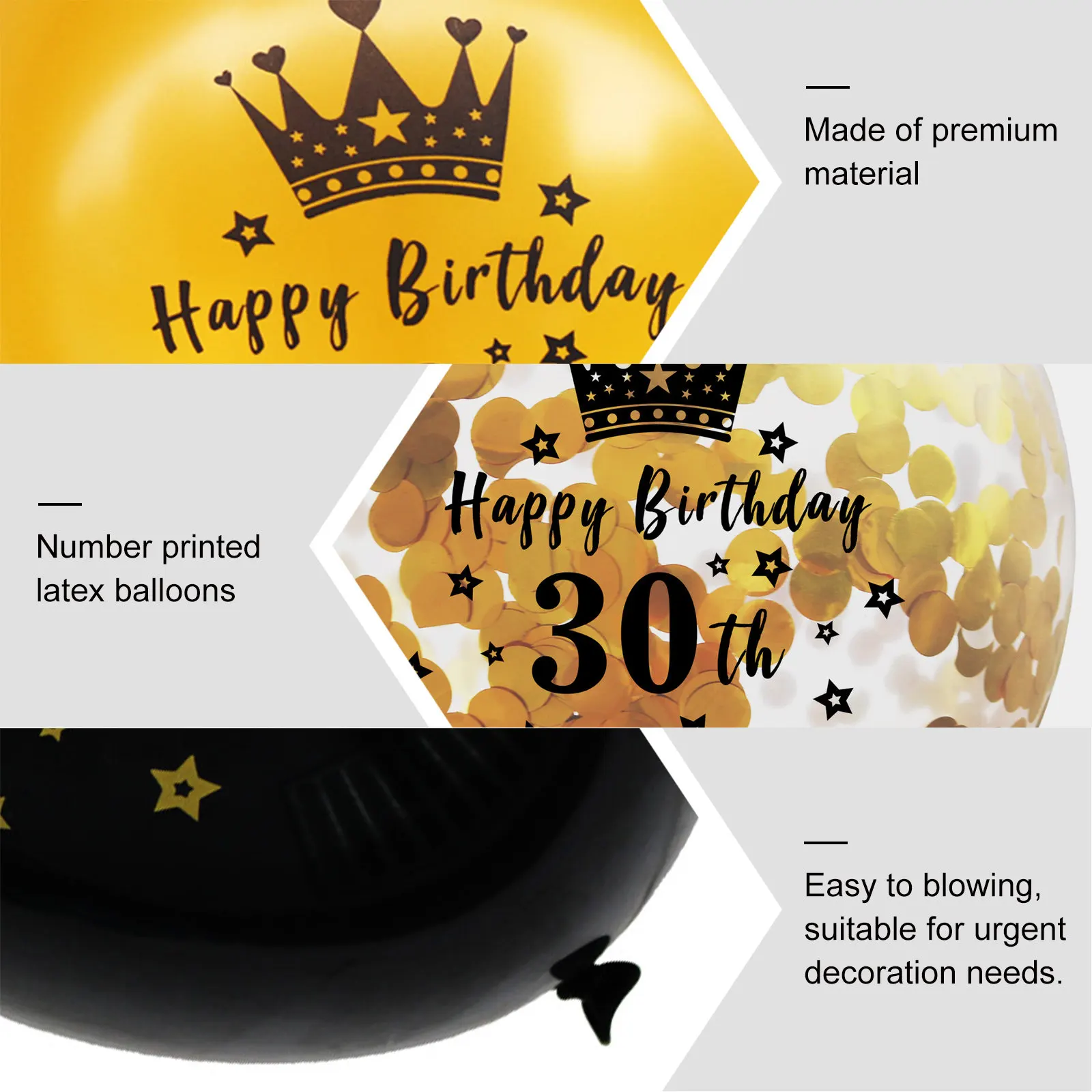 

Набор из 15 латексных шаров с цифрами для дня рождения, наполненных конфетти, декоративные шары, идеально подходят для украшения потолка и стен