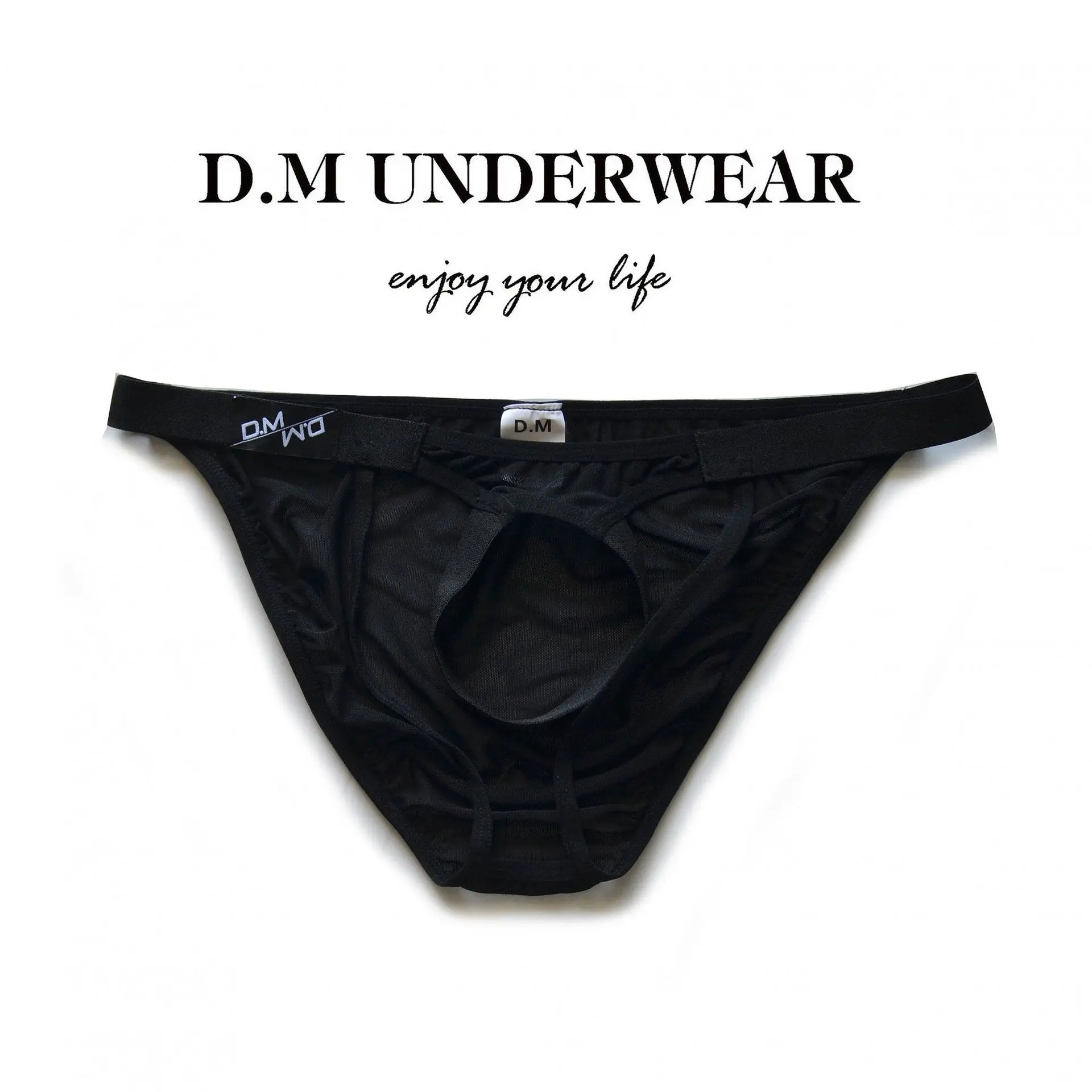 Men's Sexy Gay Thong Erotic Panties Low Rise Temptation G String Solid Color Mesh See-through Male Soft Sissy Briefs Personality