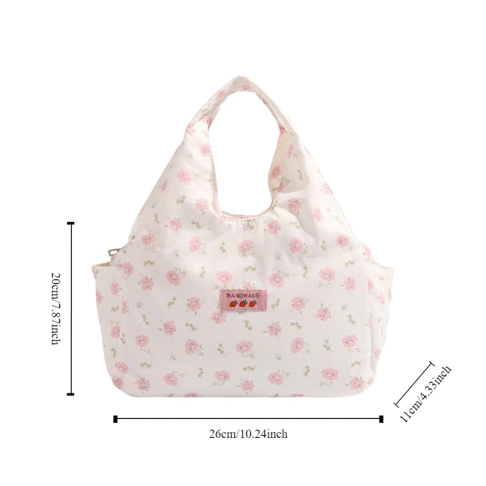 Bolso de mano de lona con estampado Floral, bolsa de mano de gran capacidad, bolso de ocio con patrón Floral dulce, nuevo