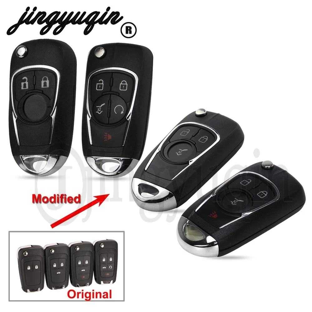 

jingyuqin 2/3/4/5 Button For Chevrolet Cruze Buick For VAUXHALL OPEL Insignia Astra J Zafira Flip Remote Key Shell Case HU100