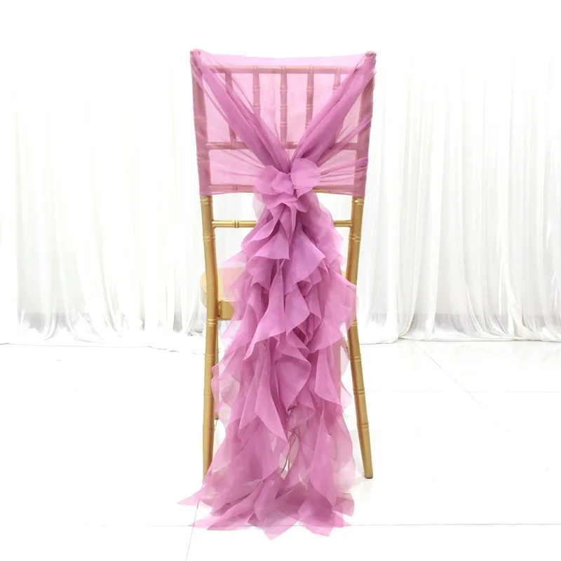 Tulle Chair Belt Bow Covers for Wedding Banquets Restaurants Events Parties Hotel Decoration