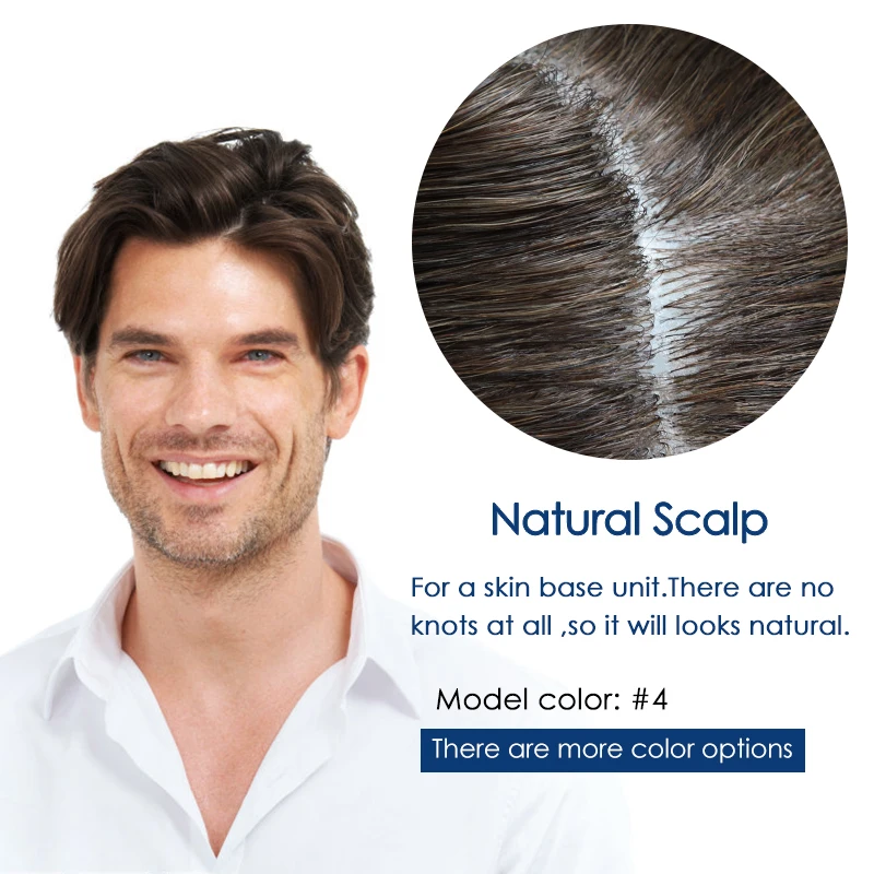 Gloryhair 0.12-0.14mm Injected Toupee for Man Natural Realistic Hair Prosthesis Capillary Hair Piece Wig For Hair Loss Man