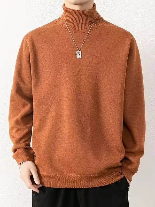 Suéter de Lana ueso con Cuello Alto para Hombre, Ropa Interior de Punto, Forro Polar, Blanco, Tejido de Terciopelo Intead...