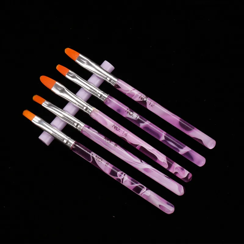 Nail Brush Rack 5 Grids Plastic Manicure Acrylic UV Gel Brush Painting Pen Displayer Crystal Nail Salon Holder Organizers Stand