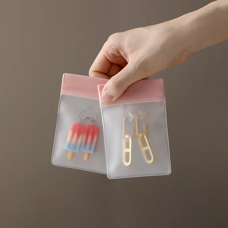 5 قطع من منظم مجوهرات السفر، حقيبة مجوهرات مخملية شفافة، حقيبة مجوهرات للسفر لرحلة السفر، حقائب مجوهرات شفافة قابلة لإعادة الغلق #3