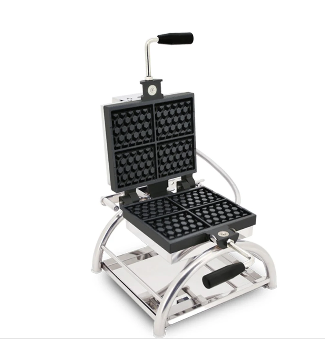 Máquina elétrica de waffle em favo de mel, 4 unidades/placa, venda quente, máquina de cozimento, muffin