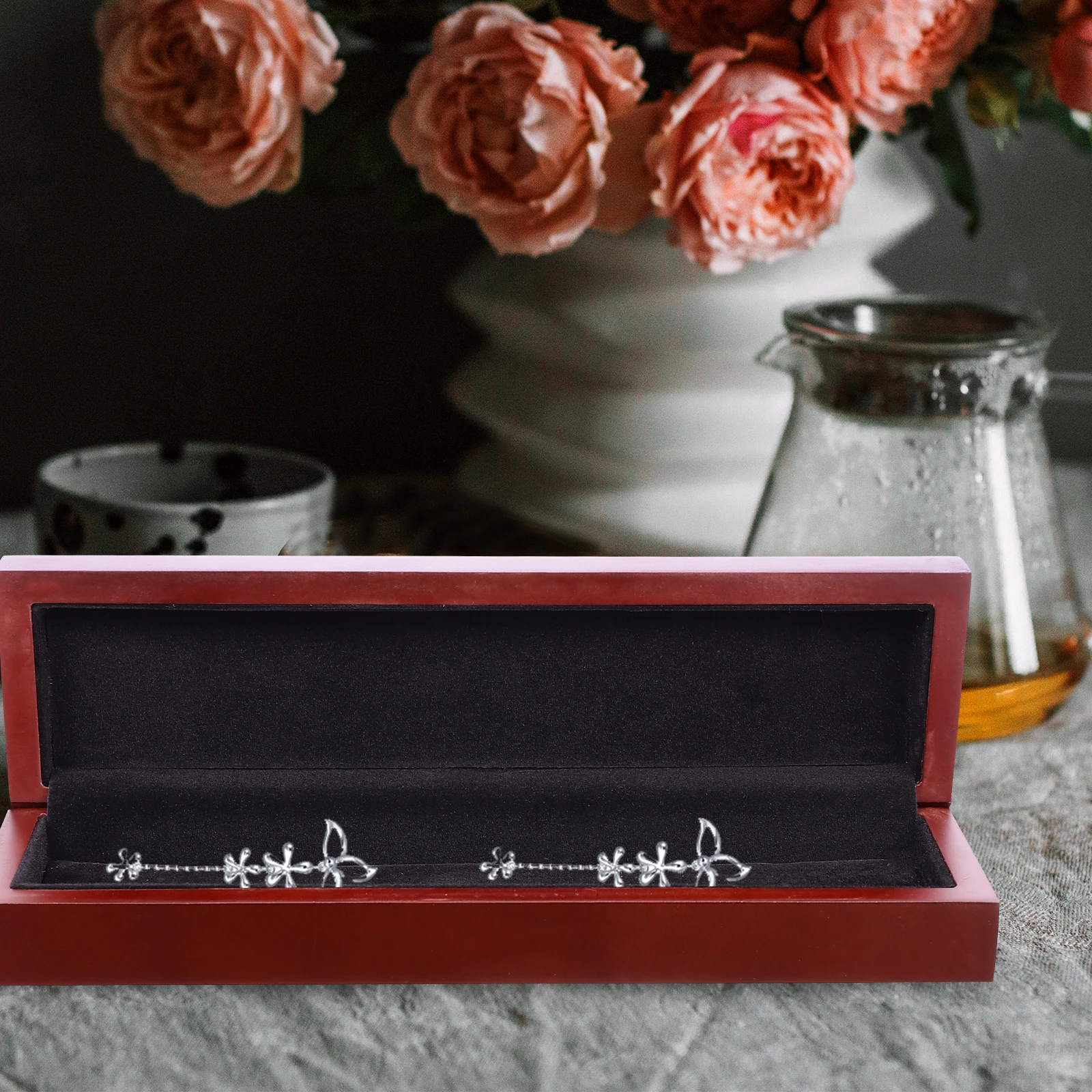 

Carving Wooden Jewelry For Wedding Rings Storage Elegant Retro Jewelry With Lid Bracelet Necklace Gift Box Wood Carving Storage