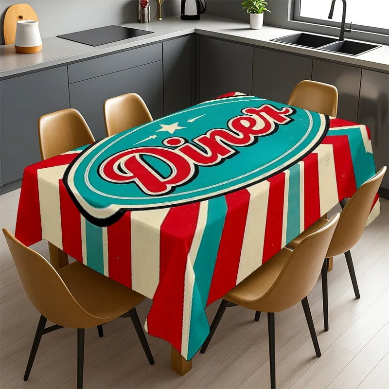 One American-style retro diner tablecloth, enhancing the nostalgic aesthetic of your home.zyc
