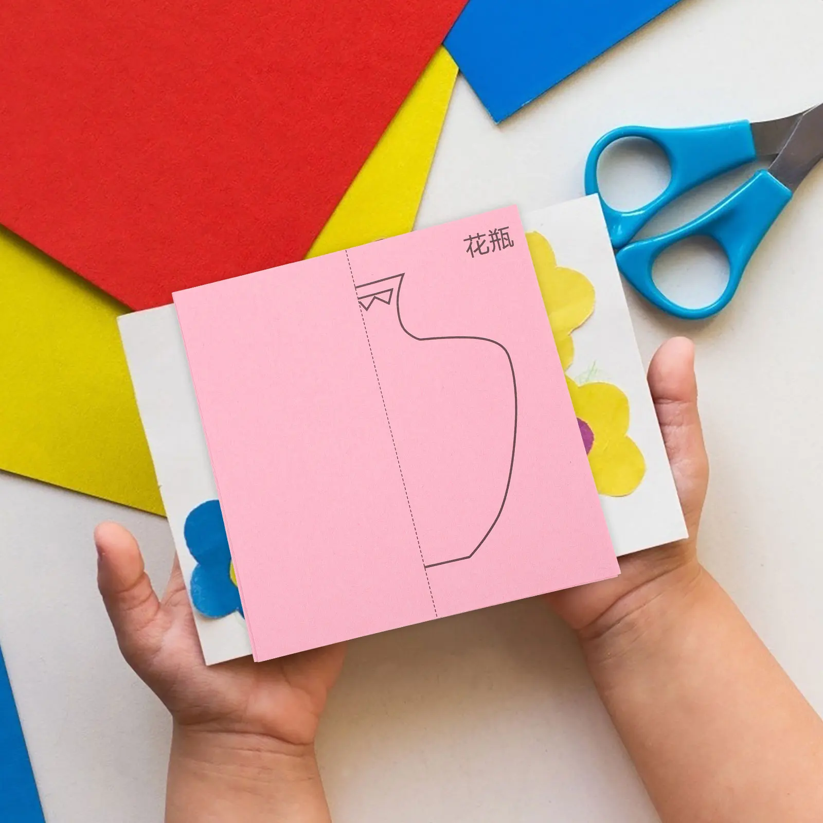 

1Set Paper-Cut Kit Colorful Folding Paper Sheets DIY Kids Scissors Crafts Handmade Origami Set Paper Cuts Paper-Cut Kit