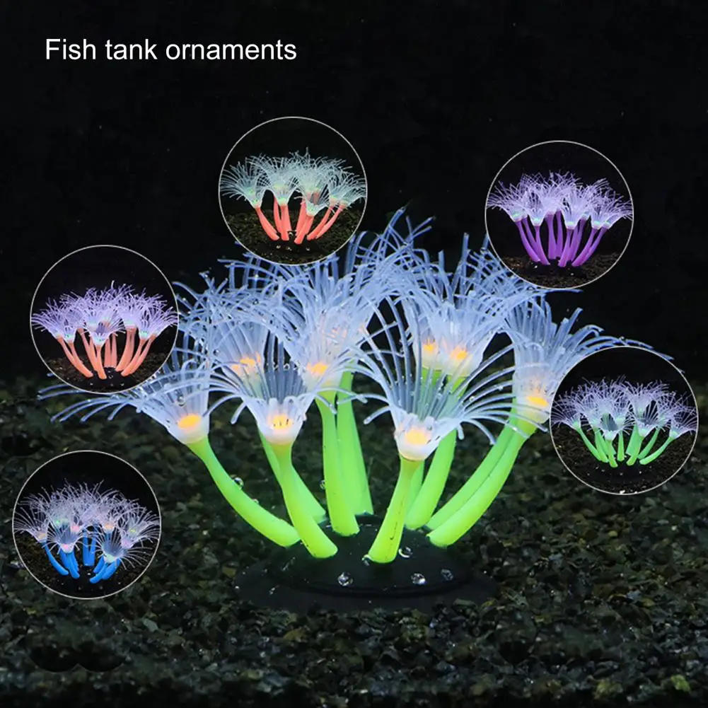 

Simulation Glowing Artificial Coral Fish Tank Decorations Glow In The Dark Fake Coral Ornament Aquarium Fish Tank Decoration