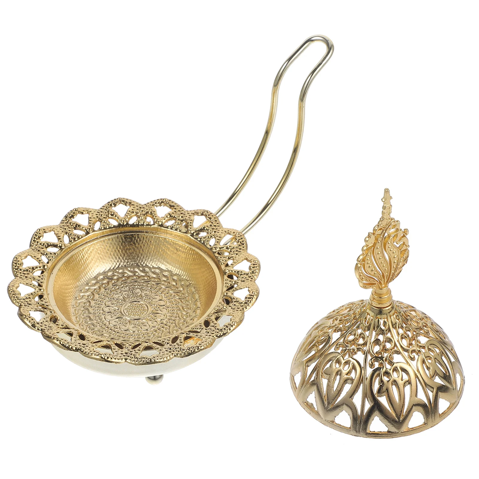 

Arabic Style Table Candlestick Luxury Gold Surface Desktop Holder for Study Bedroom Meditation Home Decor Incense