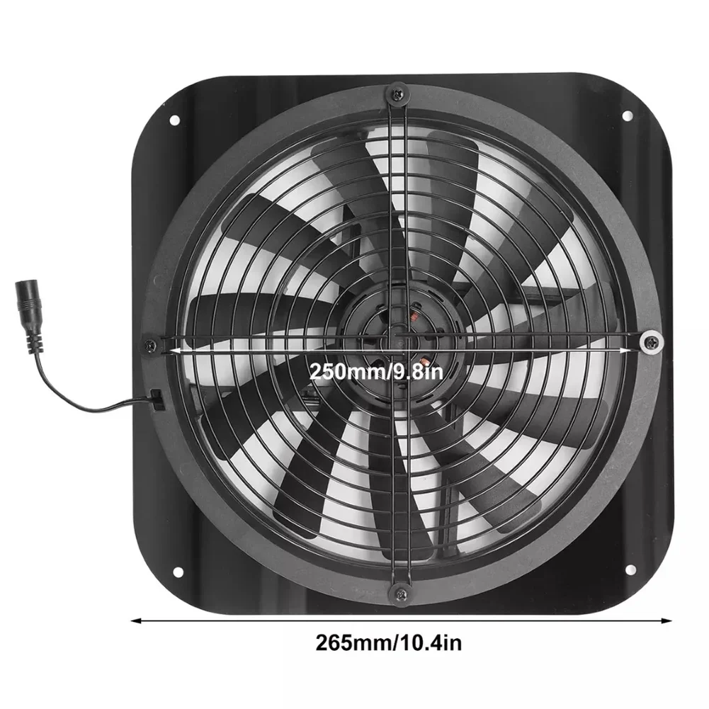 250mm Solar Powered Fan Round Effective Cooling Solar Panel Fan Kit For Greenhouse Chicken Coop Dog Kennel