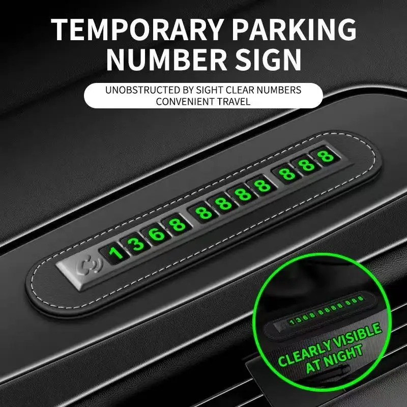 Vehicle temporary parking phone number plate, mobile phone number plate for moving vehicles