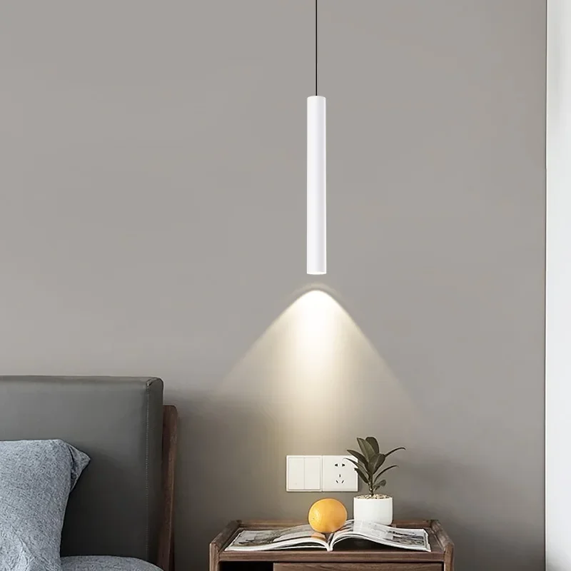 

Modern simplicity, Nordic background wall, hanging line spotlight cylindrical long tube, long line light