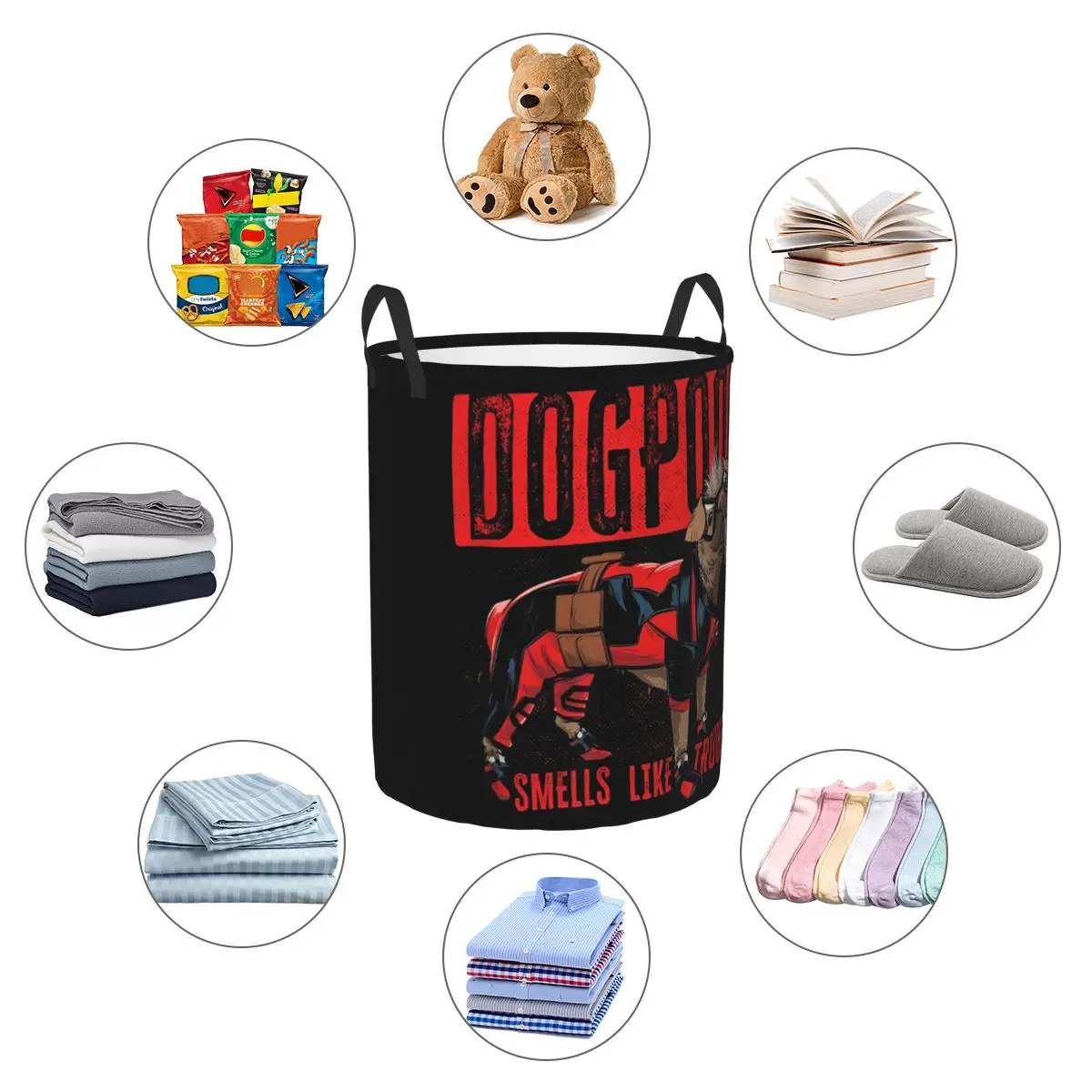 Deadpool & Wolverine Dogpool Smells Blanket Storage Basket Box Organizer Bins for Bedroom