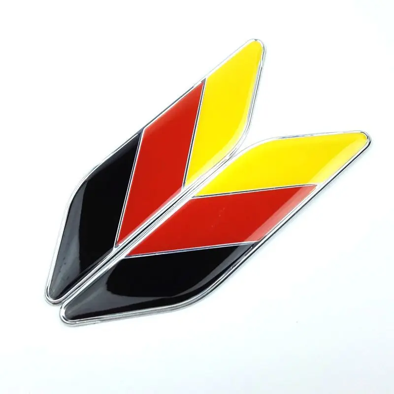 

2 PCS 3D Aluminum+Epoxy Germany Side Fender Emblem Decal Badge Flag Logo Car Stickers Auto Exterior Car Styling Accessory