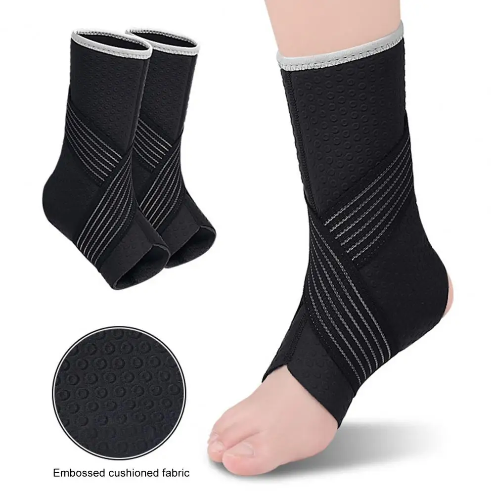 Ankle Guard 1Pc Extended Embossed Fastener Strap  Fitness Compression Ankle Brace Sports Supplies