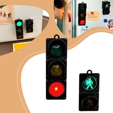 Traffic Light Magnetic Refrigerator Stickers | Funny Home Decorations 3D Design Creative Magnetic Sticker Decoration Accessories