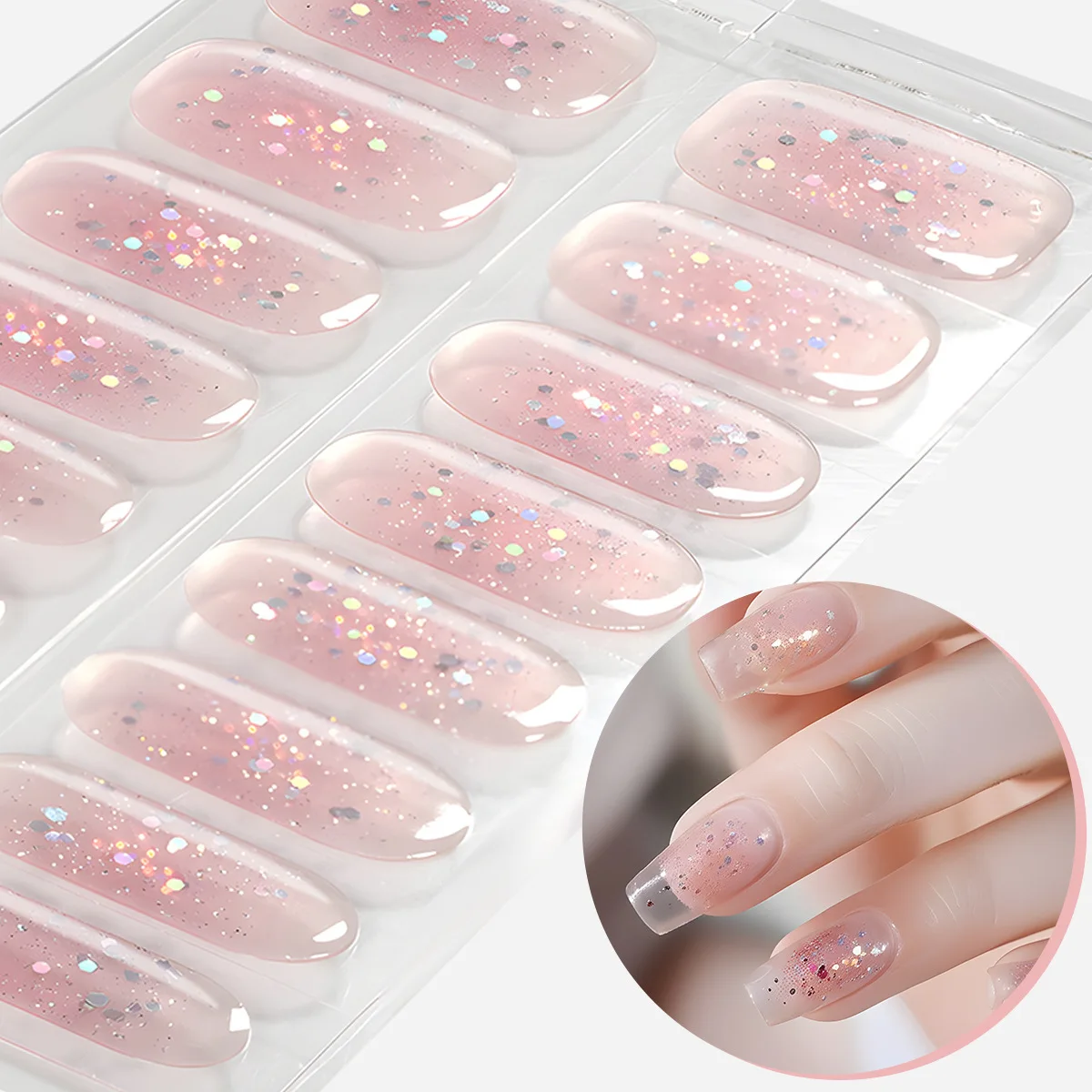 16 نصائح هلام مسمار الفن ملصق البصل الأخضر مسحوق القفز اللون مسمار النفط فيلم الأشعة فوق البنفسجية الإضاءة تصلب شبه علاج مسمار ملصقا #1