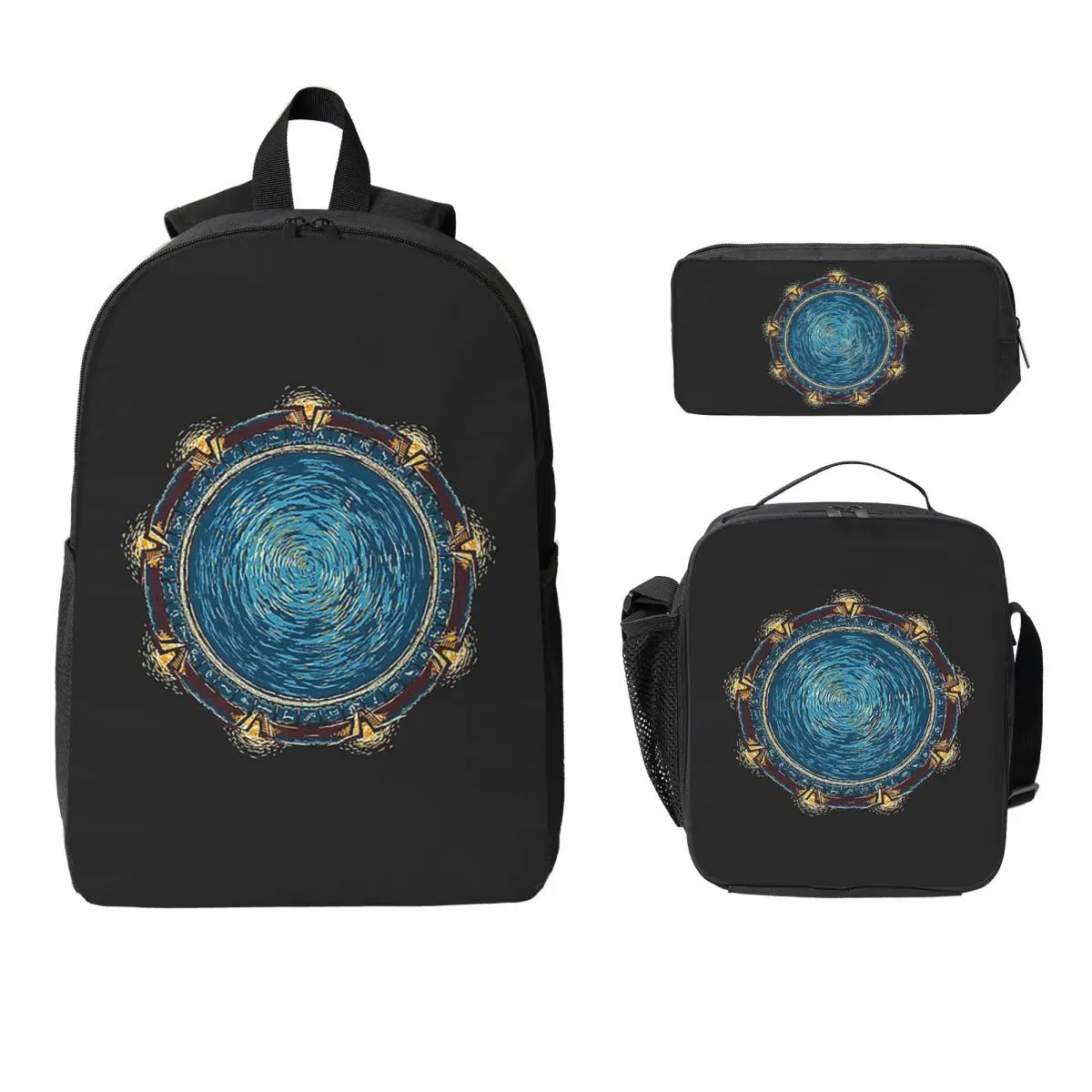 

Starry G Backpack Boys Girls BookBag School Bag Laptop Shoulder Bags 3ps Insulated Lunch Bag Pencil Case