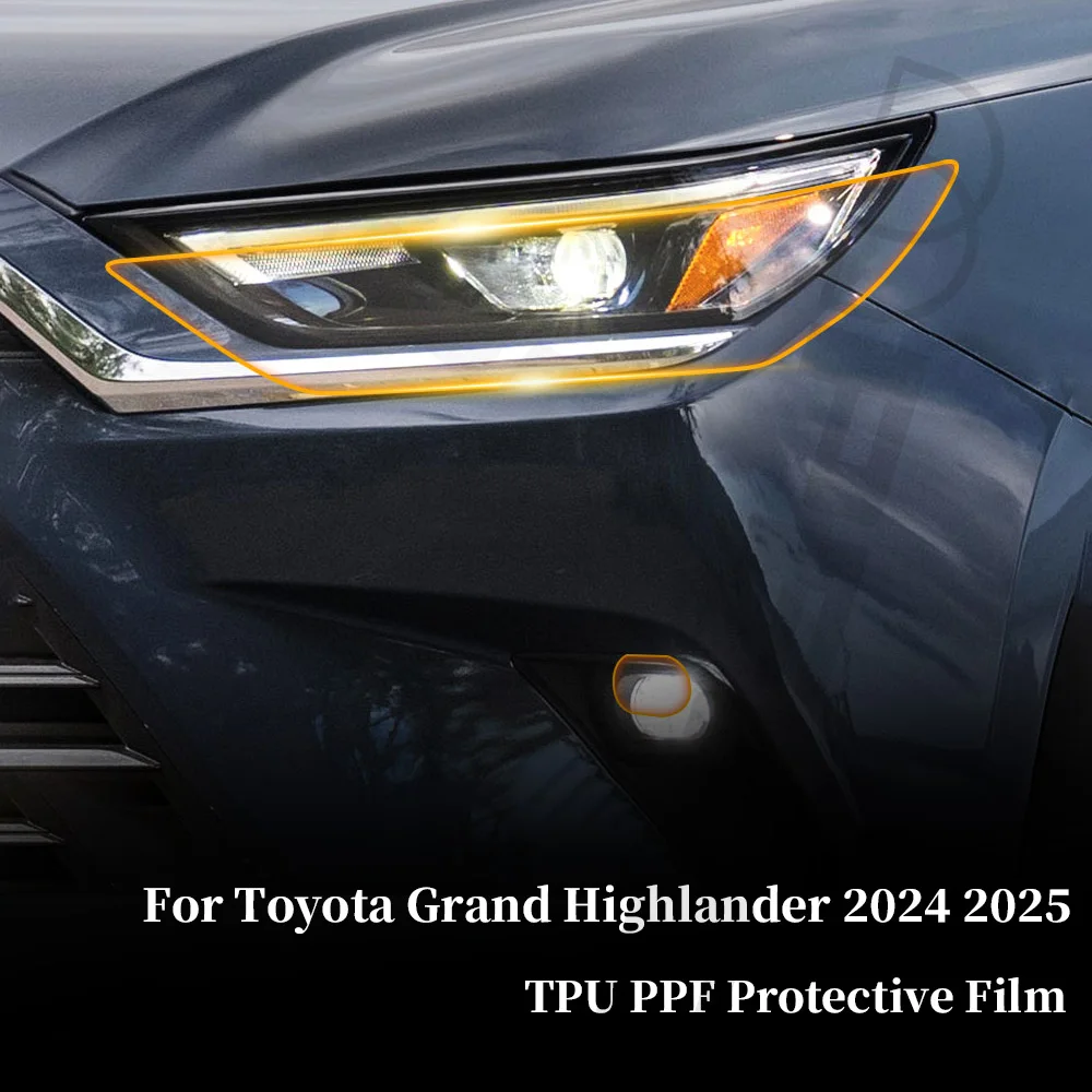 

For Toyota Grand Highlander 2024 2025 Headlight Rearview B Pillars Door Handle Protective Film TPU Pre-cut PPF Anti-Scratch Bra