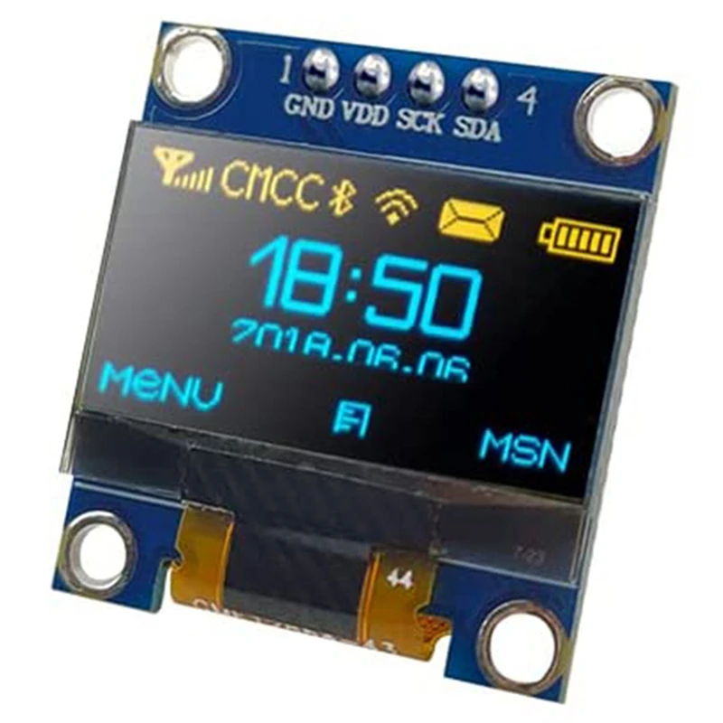 لوحة شاشة عرض OLED 12864 128X64 بكسل سائق IIC I2C لوحة شاشة عرض تسلسلية صغيرة ذاتية الإضاءة