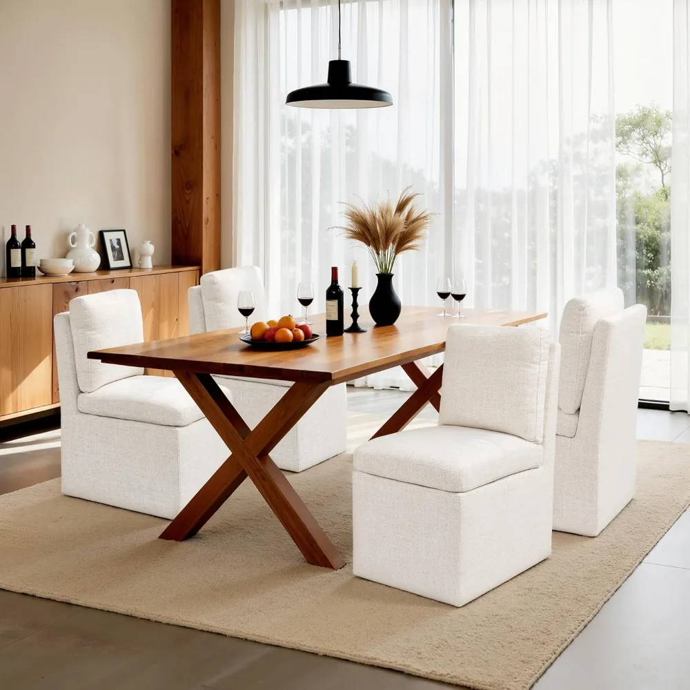 SUBRTEX キャスター付きダイニングチェア、布張りダイニングルームチェア、アクセントシングルソファチェア、ファブリックリネンリビングルームチェア、A