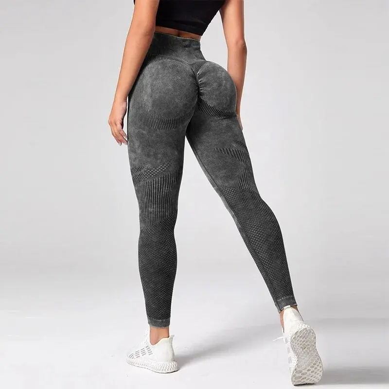 Damskie legginsy do fitnessu spodnie do jogi bezszwowe rajstopy sportowe Scrunch Butt Gym Pantalones Workou wysokiej talii elastyczne