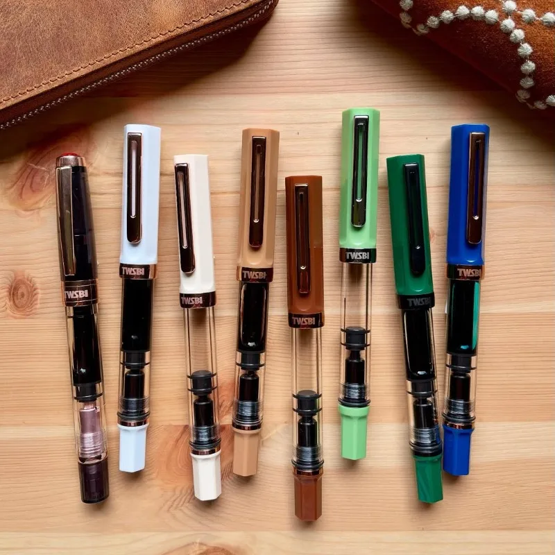 

Taiwan Stationery TWSBI ECO Series Transparent Resin Pen with Brown Bronze Ink Green EF F Japanese Pen Tip Calligraphy Pen Gift