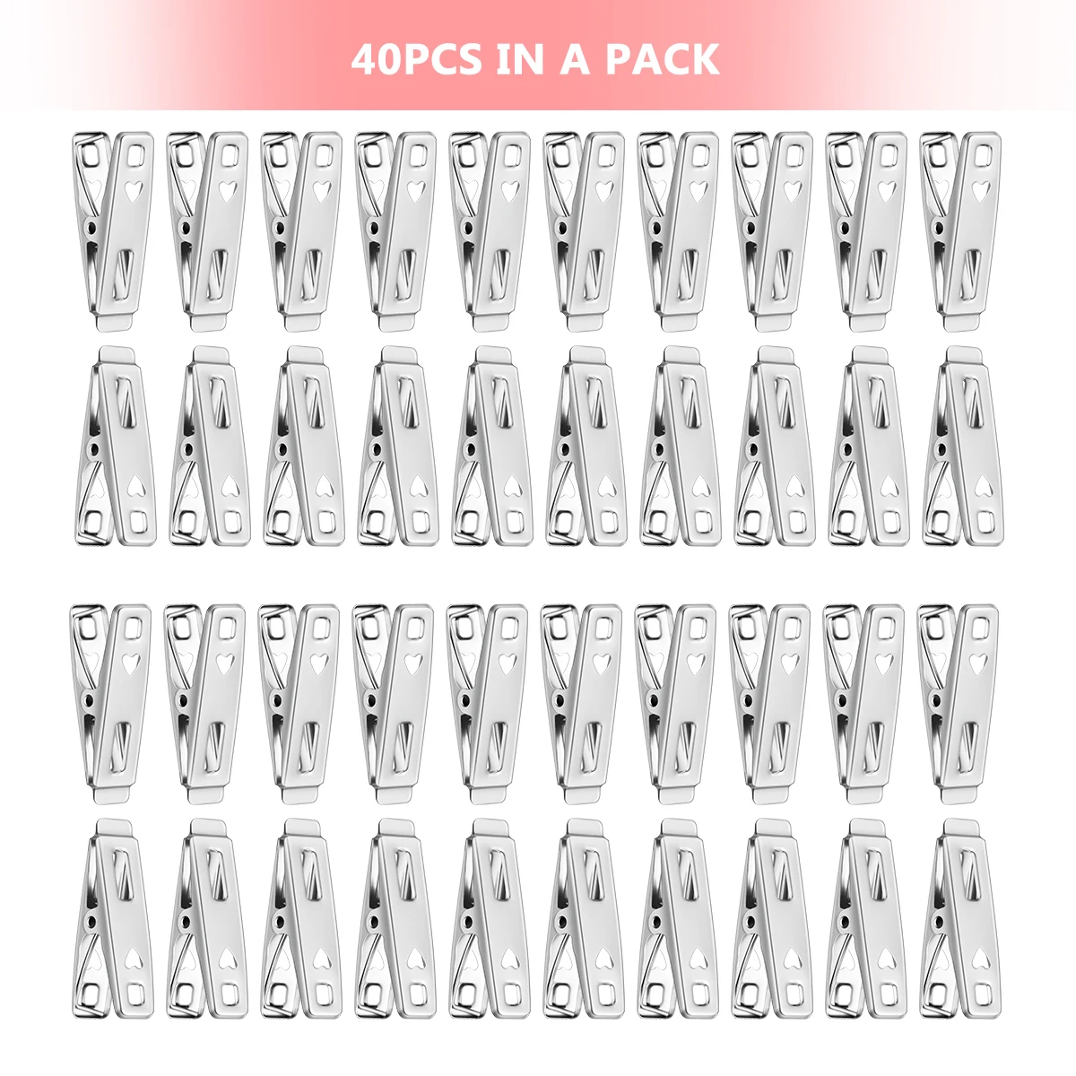 

Stainless Steel Clothespins Smooth Edge Metal Clips Windproof Premium Material Daily Use Office Files Holder